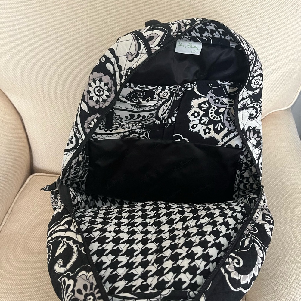 Vera Bradley Backpack - Black and White Paisley Backpack - Picture 2 of 3